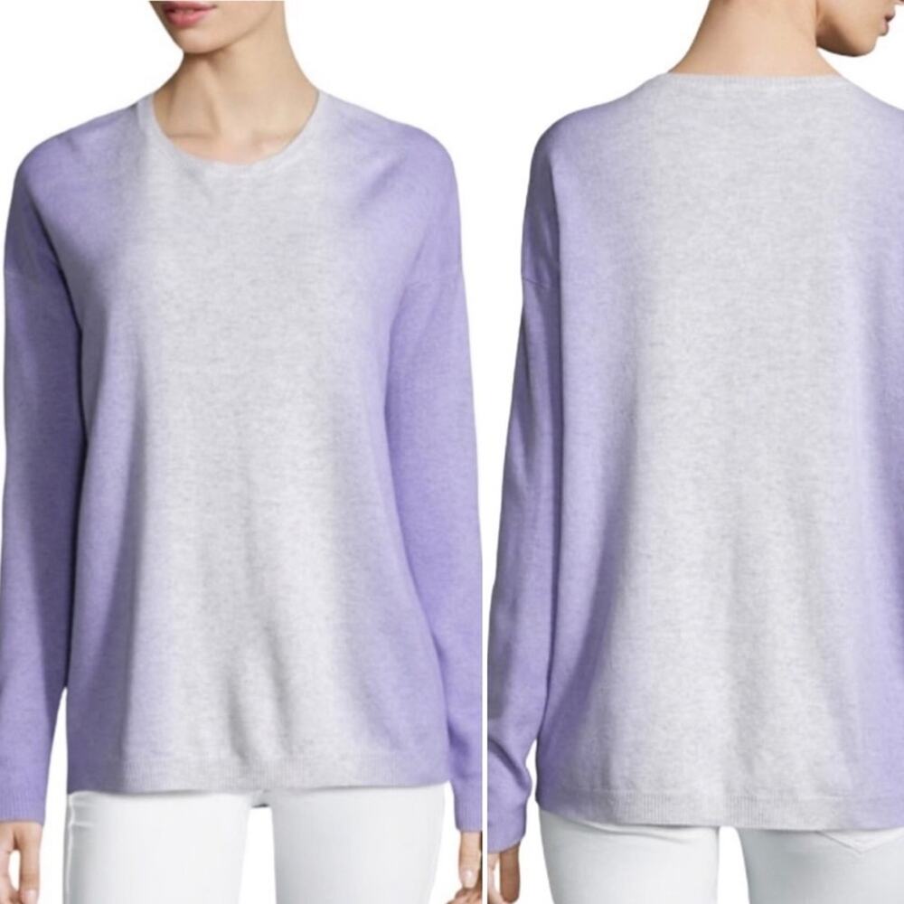 Vince Cashmere/Wool Blend Lavender-to Gray Tonal Gradiant Sweater  Sz XS💛🎀 - Picture 12 of 12